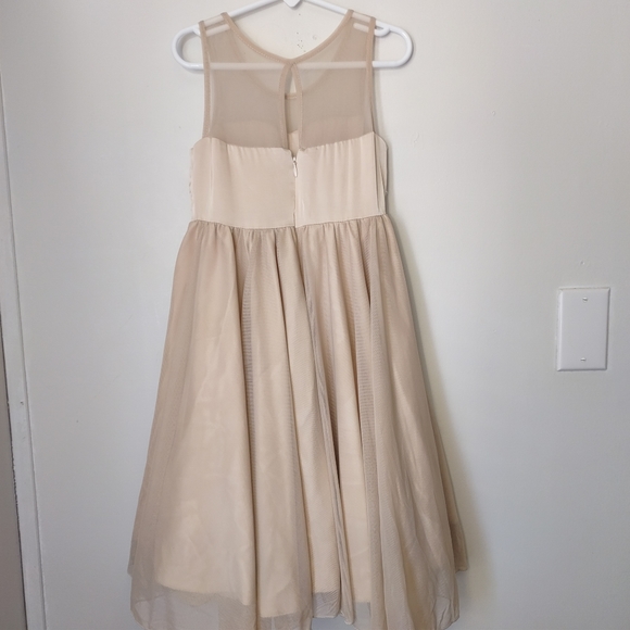 BLUSHFASHION Sweetheart Champagne girls dress, Champagne flower girl twirl dress - Picture 10 of 12